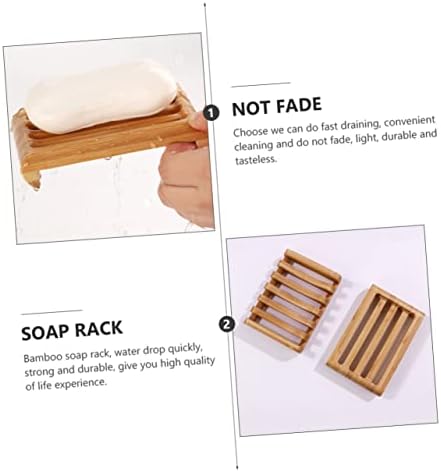 HAKIDZEL Bamboo Soap Holder Set of 2 for Bathroom