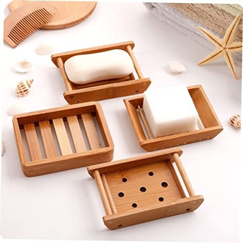 Mobestech Retro Wooden Soap Dish Boat Shape Self Draining