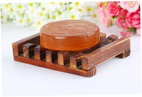 ABOOFAN 4PC Wood Soap Holder with Drainage
