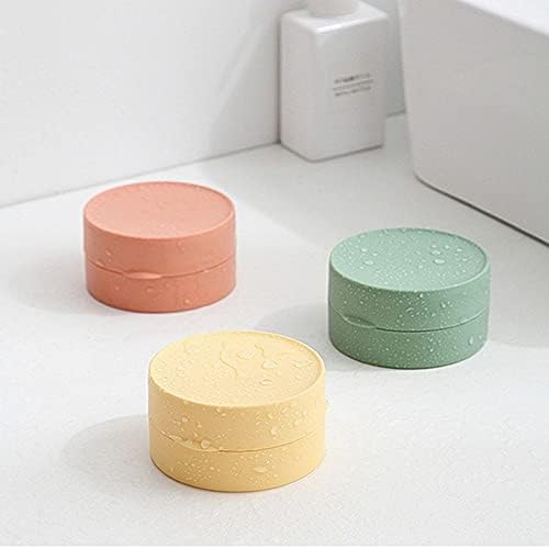 Sealed Round Soap Dish Holder with Lid for Bathroom and Travel Use