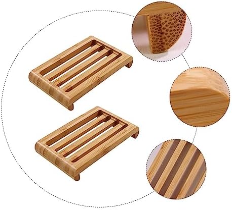 CATIEBYE 2pcs Sturdy Soap Dish Holder with Drainage for Bathroom and Kitchen
