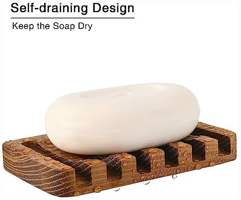 SUBEKYU Teak Wooden Soap Holder 2PCS