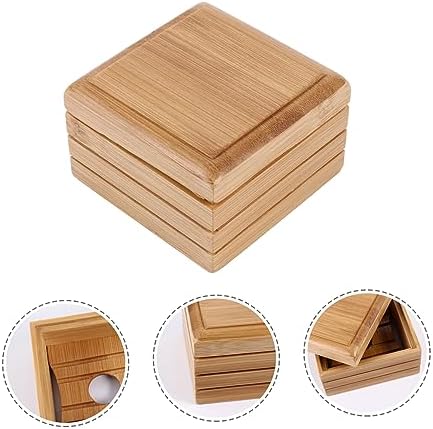 LIFKOME Natural Wood Soap Dish with Lid 1