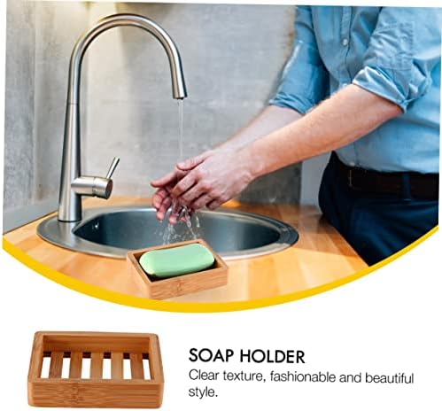 Luxshiny Bamboo Soap Holder Wooden Drainage Tray 1