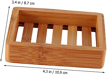 Luxshiny Bamboo Soap Holder Wooden Drainage Tray 1