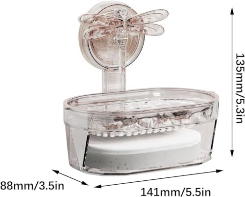 Suction Cup Soap Holder with Drainage Brown