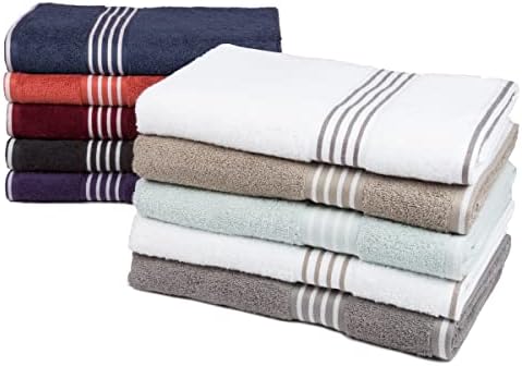 8PC Towel Set - 575GSM 100 Cotton Black Striped