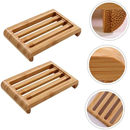 2Pcs Soap Dish with Fast Draining and Natural Texture