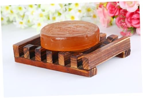 4PC Carbonized Wood Soap Holder for Kitchen Bathroom Countertops