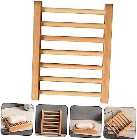 Healifty Wooden Soap Rack for Bathroom and Kitchen 1