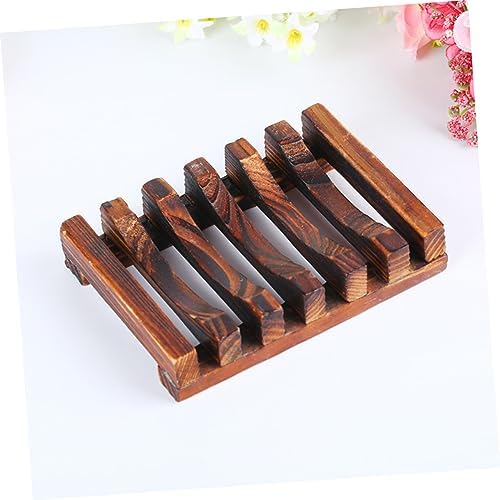 4PC Carbonized Wood Soap Holder for Kitchen Bathroom Countertops