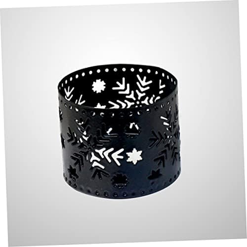 Cabilock Iron Hollow Christmas Candle Holder Snowflake Design Black