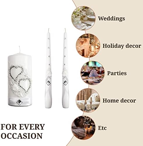 VABA Wedding Unity Candle Set 6 Pillar 10 Taper