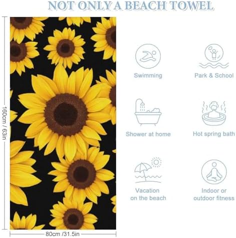 4SEE Plus Size Beach Towels - Super Absorbent Travel Essentials