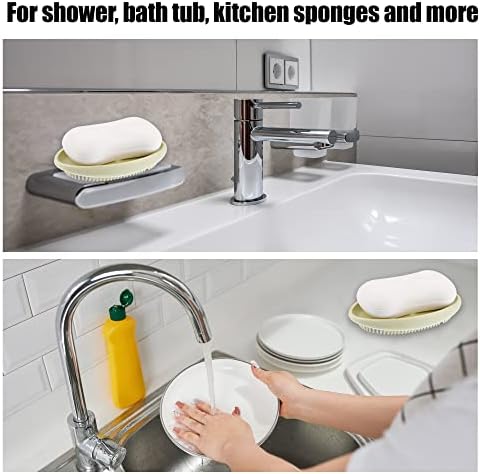 VOCOSTE Silicone Soap Dish with Bristles 115x7cm Beige