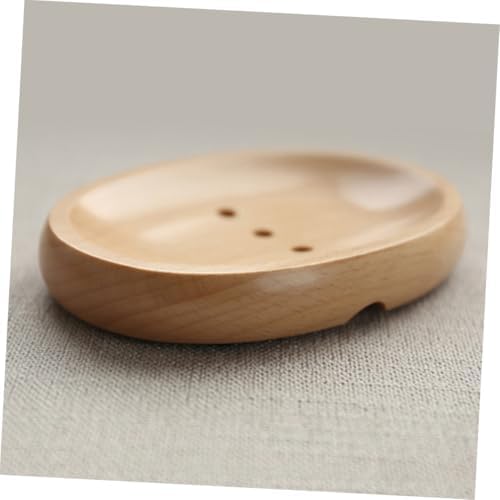 ABOOFAN Wooden Oval Soap Dish Drainer Holder for Kitchen Sink