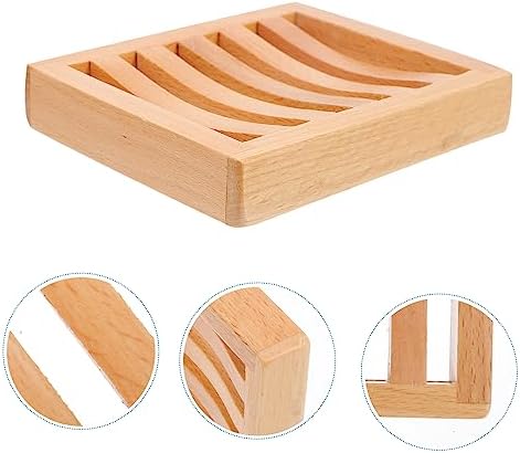 LIFKOME Simple Beech Soap Dish with Drainage