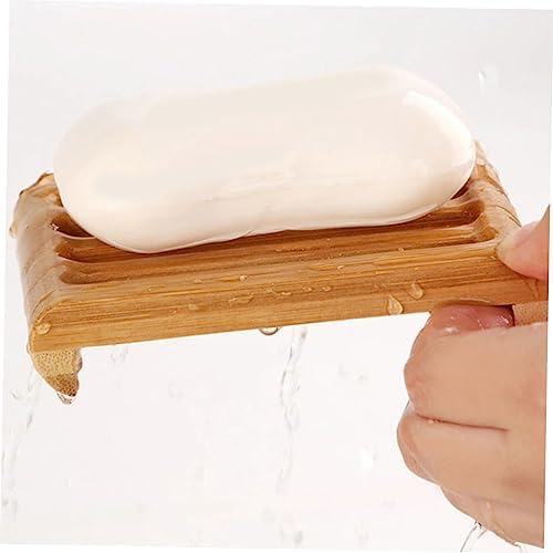 BUGUUYO 2pcs Bamboo Soap Dish Draining Holder