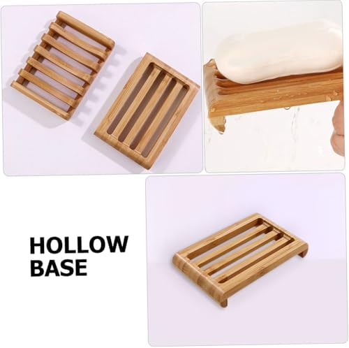 MAGICLULU 2pc Bamboo Soap Dish Drainer