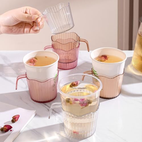 Luzen 4Pcs Plastic Cup Holder with Heat Insulation and Grip Handle