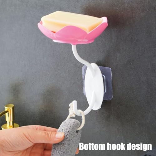 Qinlenyan Bathroom Soap Holder with Suction Cup and Drainage