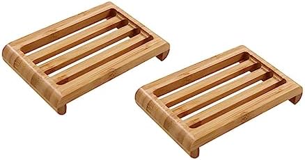 2Pcs Soap Dish with Fast Draining and Natural Texture