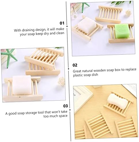 Wooden Soap Tray Drainer Holder for Kitchen and Bathroom