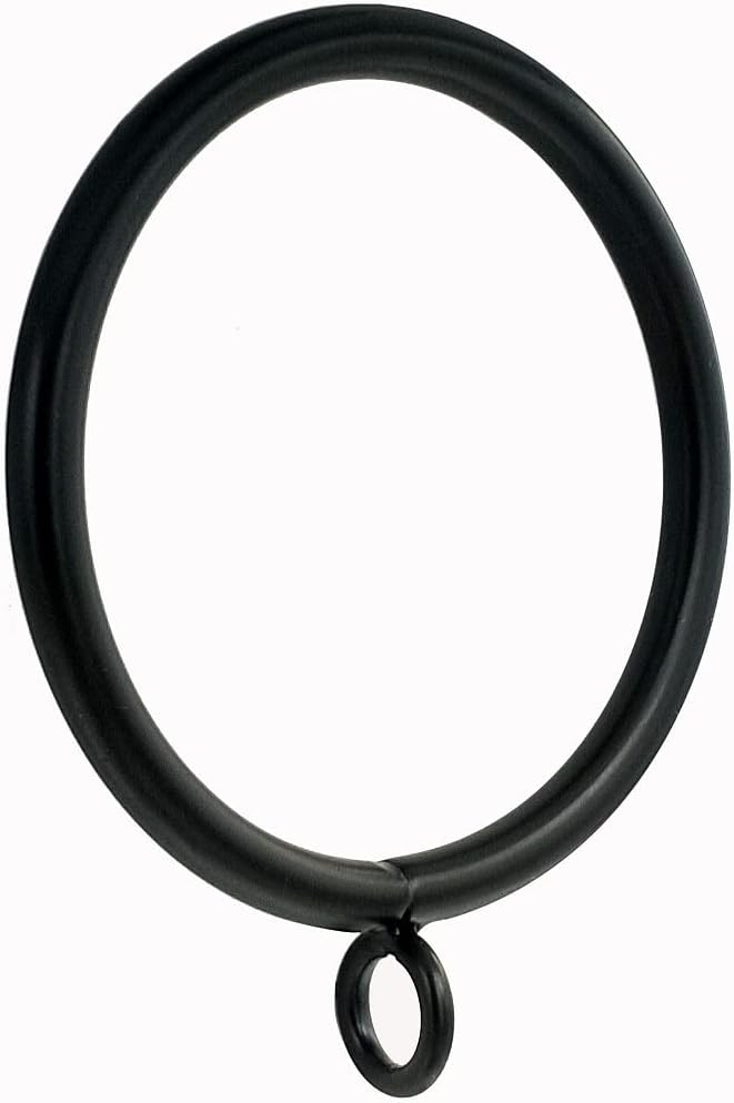 28-Piece Black Curtain Ring Set with Eyelets for 15 Rod