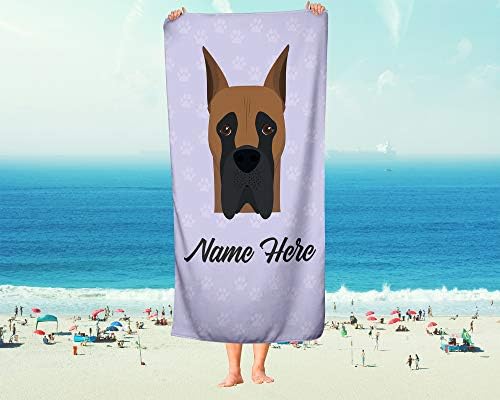 Personalized Great Dane Towels for Beach and Bath