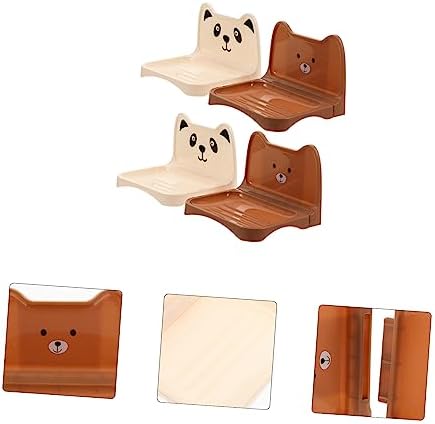 Ciieeo Cartoon Bear Soap Rack 4 Non-Slip Waterproof Holder
