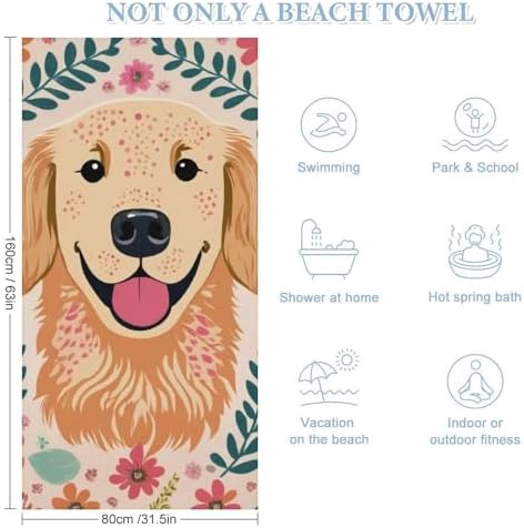 4SEE Oversize Beach Towel with Floral Design