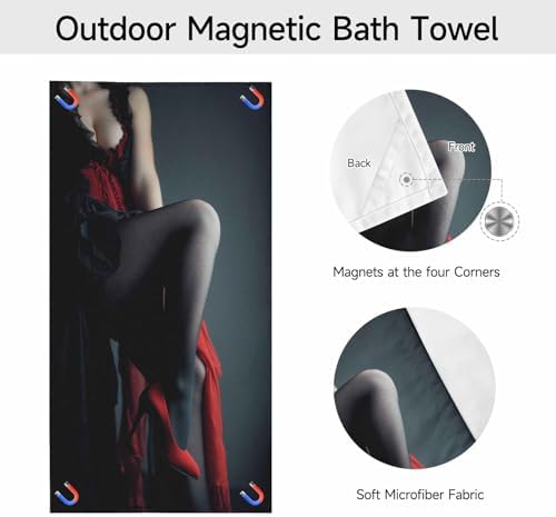 PolXmyxor Magnetic Beach Towel for Women Quick-Dry Microfiber 35x70