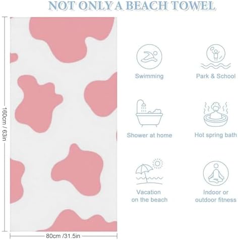 4SEE Cute Cow Print Beach Towel Extra Large 63x315 Inches