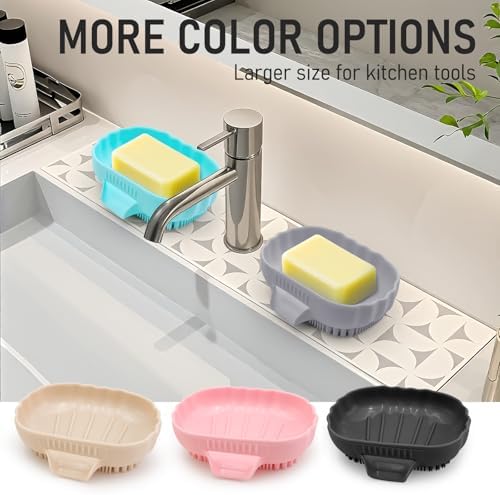 Cute Sea Shell Silicone Soap Dish with Bristles Brush