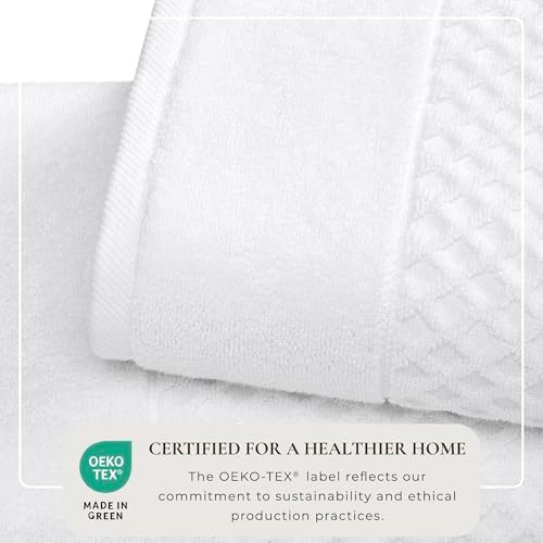 Great Bay Home White Bath Towels 6 Pack 26x16