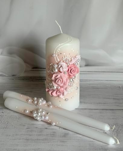 Magik Life Unity Candle Set - White Wedding Unity Candles