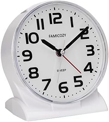 FAMICOZY 45 Silent Analog Alarm Clock with Big Numbers