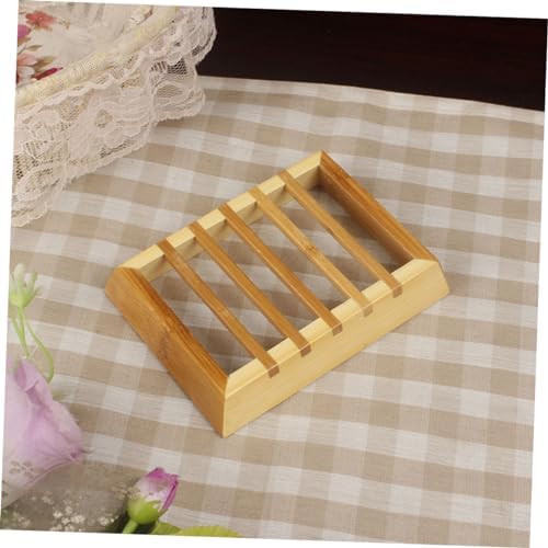 Alipis Natural Bamboo Soap Dish Storage Rack