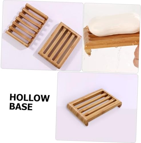 2pc Bamboo Soap Dish for Kitchen Sink and Bathroom