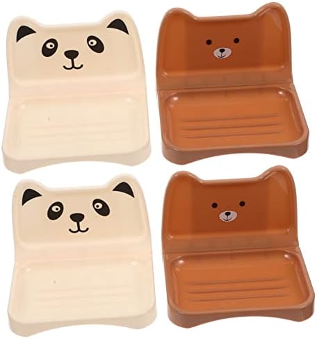 Ciieeo Cartoon Bear Soap Rack 4 Non-Slip Waterproof Holder