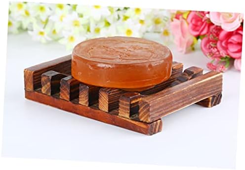 Cabilock Bamboo Soap Stand Natural Wood Holder for Bathroom Kitchen