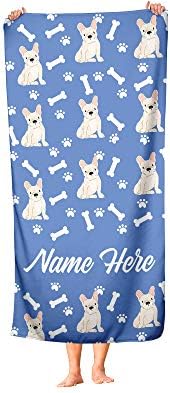 Personalized Fawn French Bulldog Pattern Towels - Large Medium 1