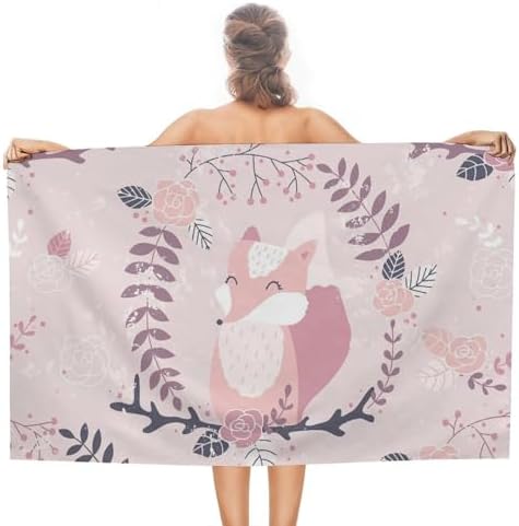 ERHN Cartoon Fox Beach Towels for Adults