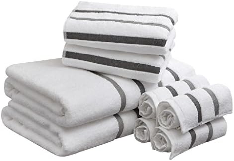 Comfort Spaces Cotton 8 Piece Bath Towel Set Striped