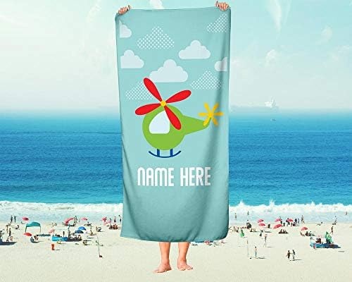 Personalized Corner Extra Large Green Helicopter Towel
