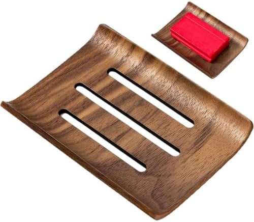 Vobumix Wooden Soap Dish Natural Wood Soap Holder for Bathroom and Kitchen