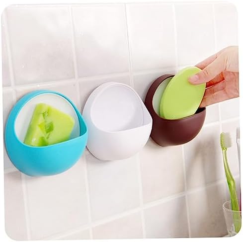 SOLUSTRE Wall Mounted Soap Holder with Suction Cup and Multi Drainage Design