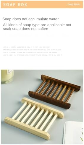 3 Pcs Natural Wooden Soap Dish Holder with Drainage
