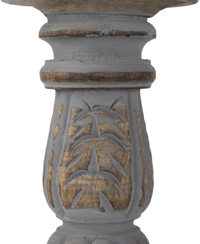 Northlight Set of 3 Brushed Gray Wooden Candle Holders