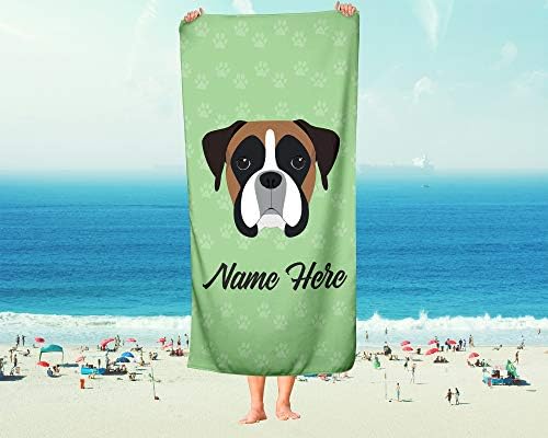 Personalized Boxer Face Beach Bath Towels